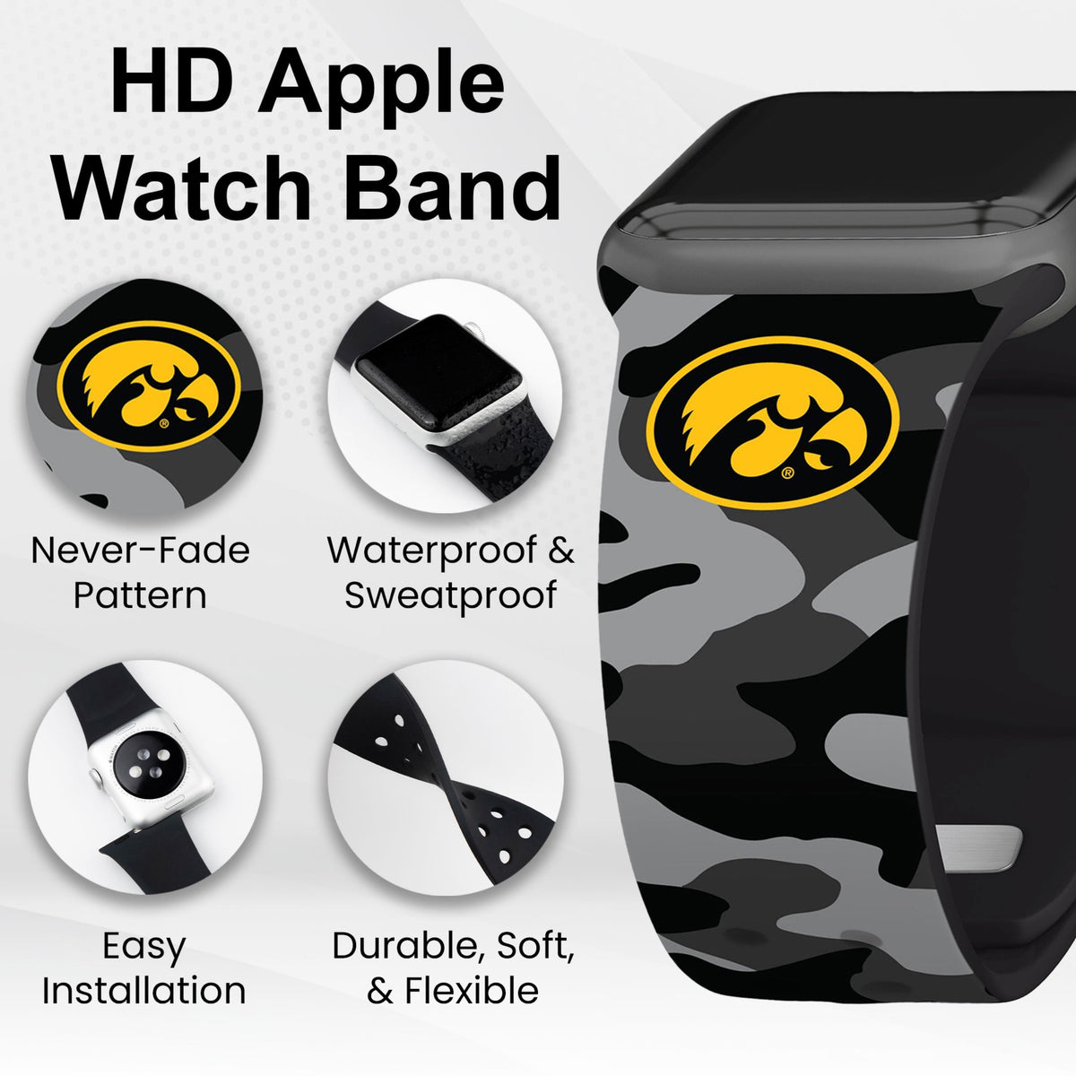 Iowa Hawkeyes HD Apple Watch Band