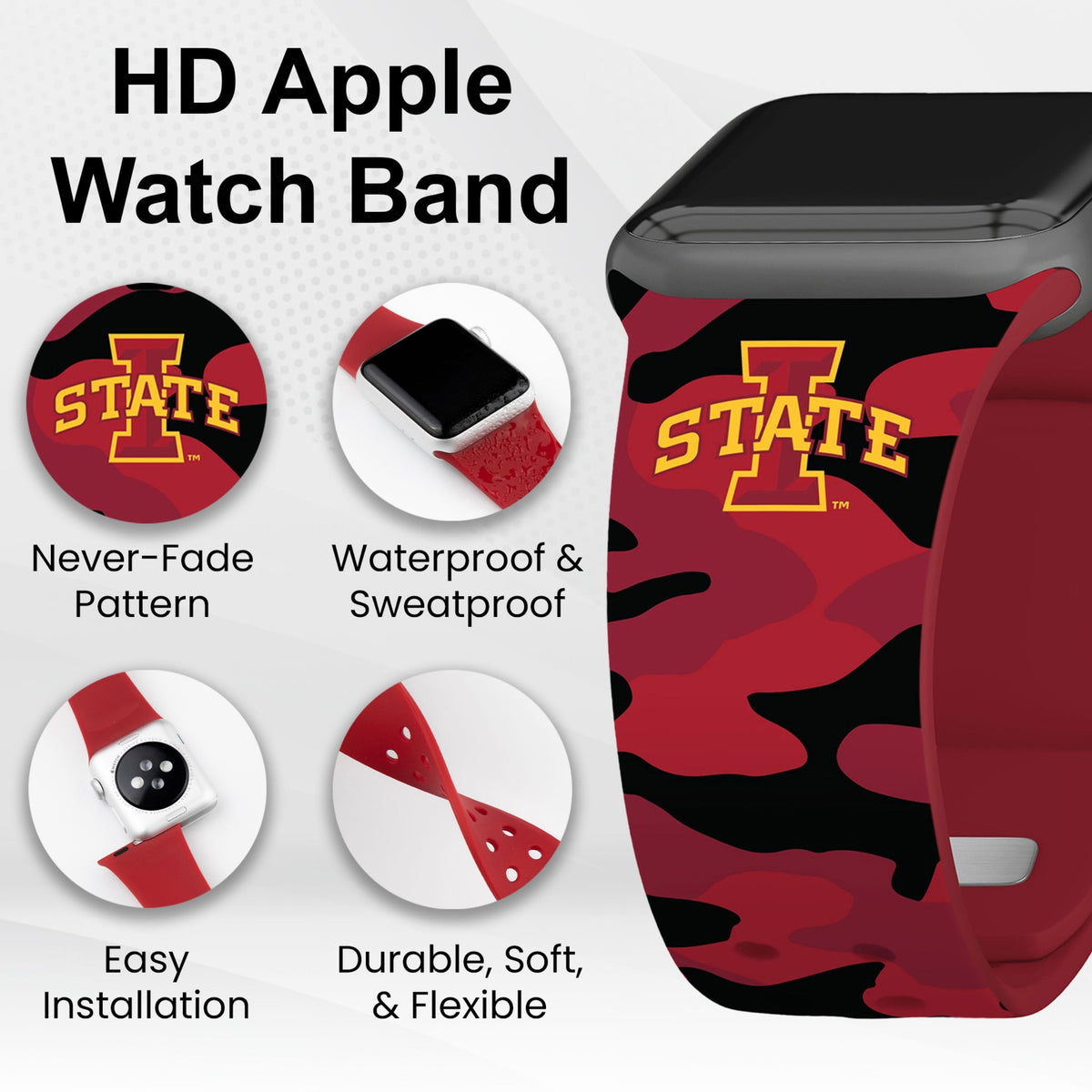 Iowa State Cyclones HD Apple Watch Band