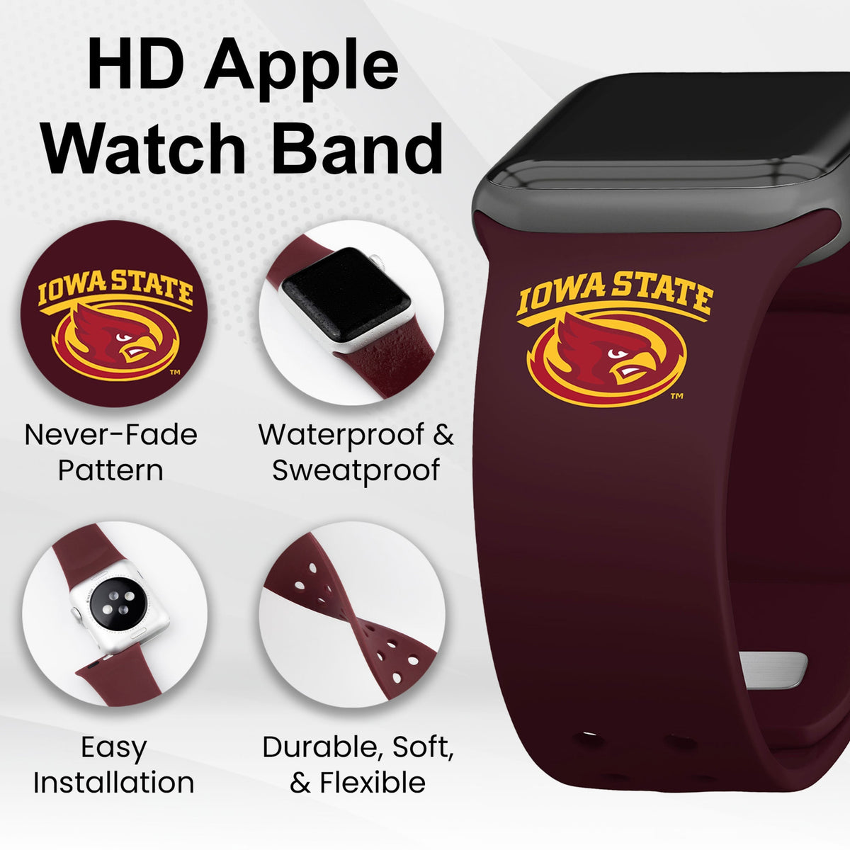 Iowa State Cyclones HD Apple Watch Band