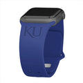 Kansas Jayhawks Engraved Apple Watch Band - Arleathercraft Blue / 38/40/41mm(42mm Series 10)