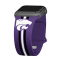 Kansas State Wildcats HD Apple Watch Band - Arleathercraft Stripes / 38/40/41mm(42mm Series 10) / Short