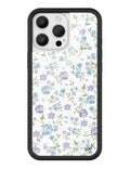 Lilac and Blue Floral iPhone Case - Arleathercraft iPhone 16 Pro Max