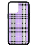 Plaid | Lavender iPhone Case - Arleathercraft iPhone 12 Pro Max