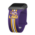 LSU Tigers HD Apple Watch Band - Arleathercraft Stripes / 38/40/41mm(42mm Series 10) / Short