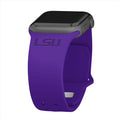 Louisiana State Tigers Engraved Apple Watch Band - Arleathercraft Purple / 38/40/41mm(42mm Series 10)