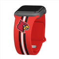 Louisville Cardinals HD Apple Watch Band - Arleathercraft Stripes / 38/40/41mm(42mm Series 10) / Short