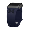 Michigan Wolverines Engraved Apple Watch Band - Arleathercraft Navy / 38/40/41mm(42mm Series 10)