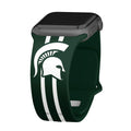 Michigan State Spartans HD Apple Watch Band - Arleathercraft Stripes / 38/40/41mm(42mm Series 10) / Short