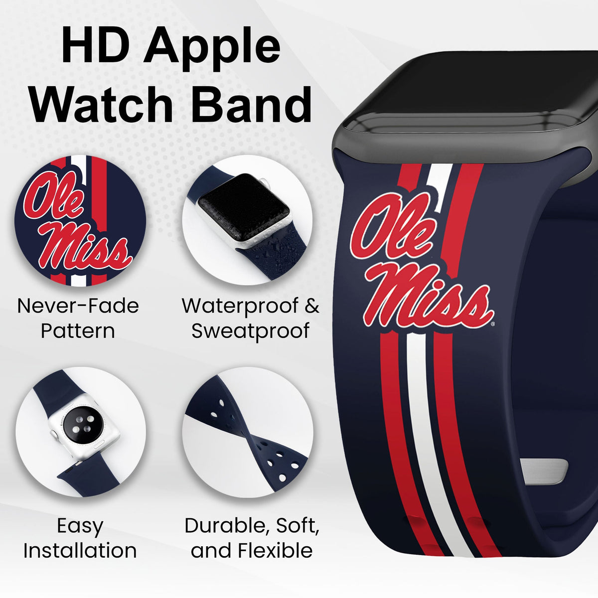 Mississippi Ole Miss HD Apple Watch Band