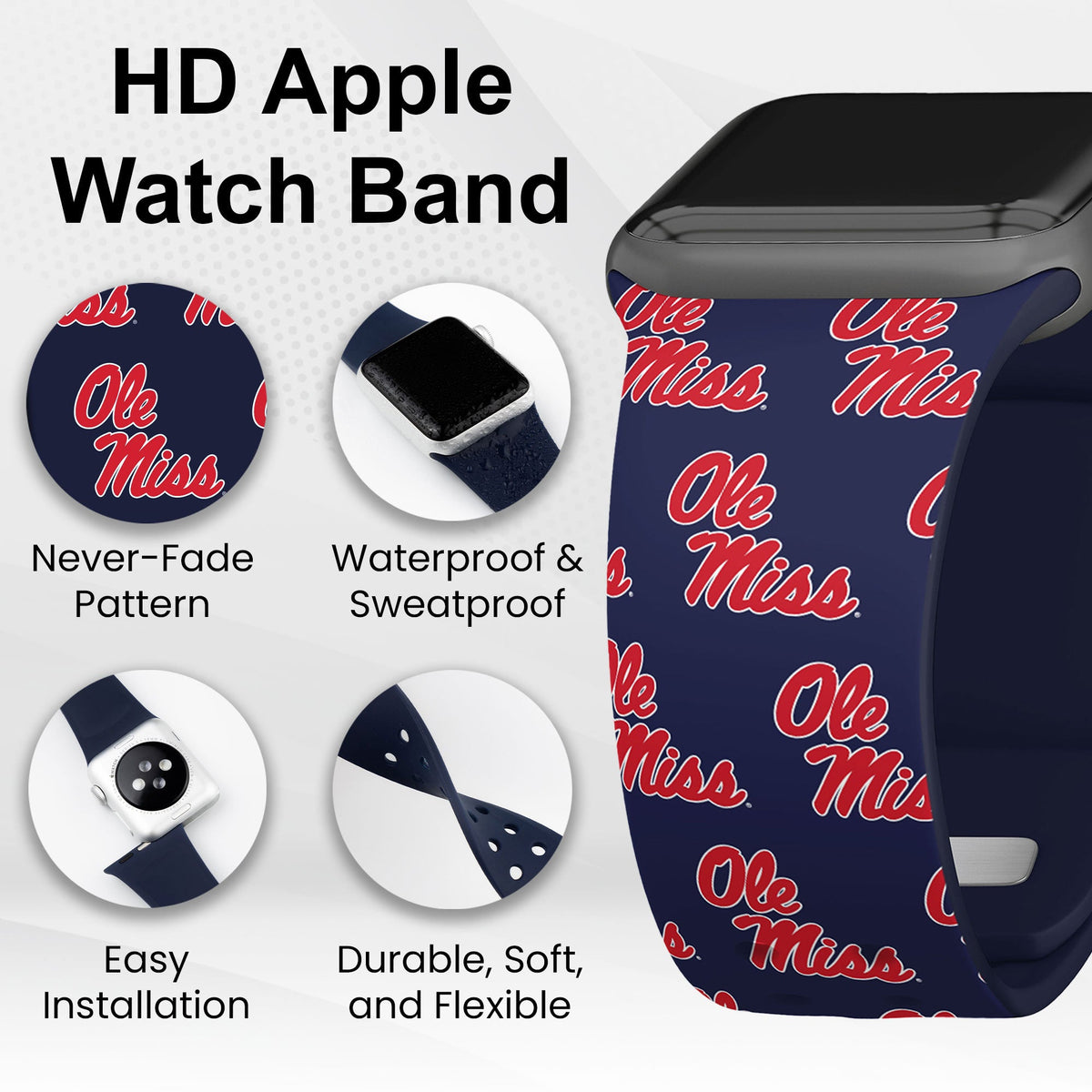 Mississippi Ole Miss HD Apple Watch Band