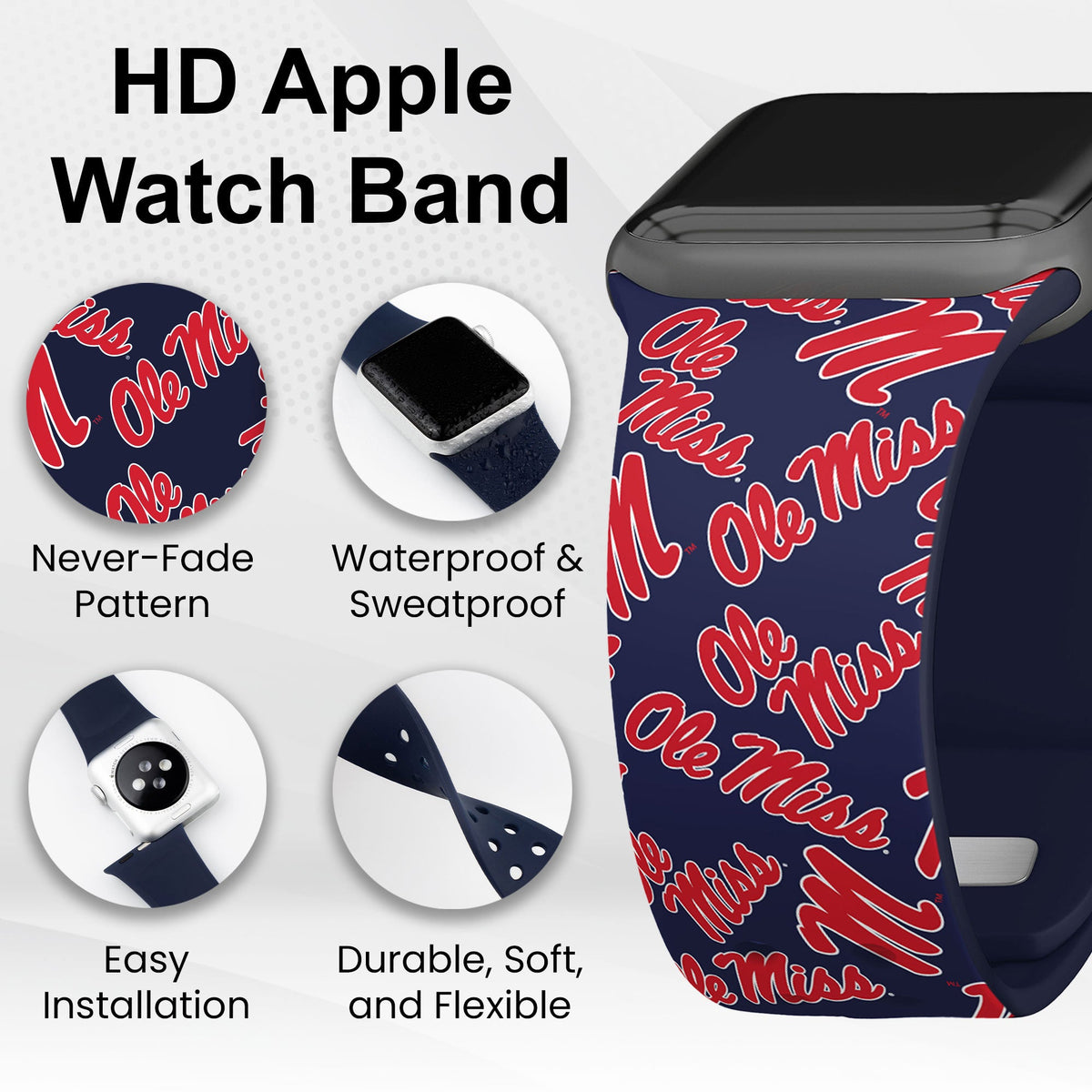 Mississippi Ole Miss HD Apple Watch Band