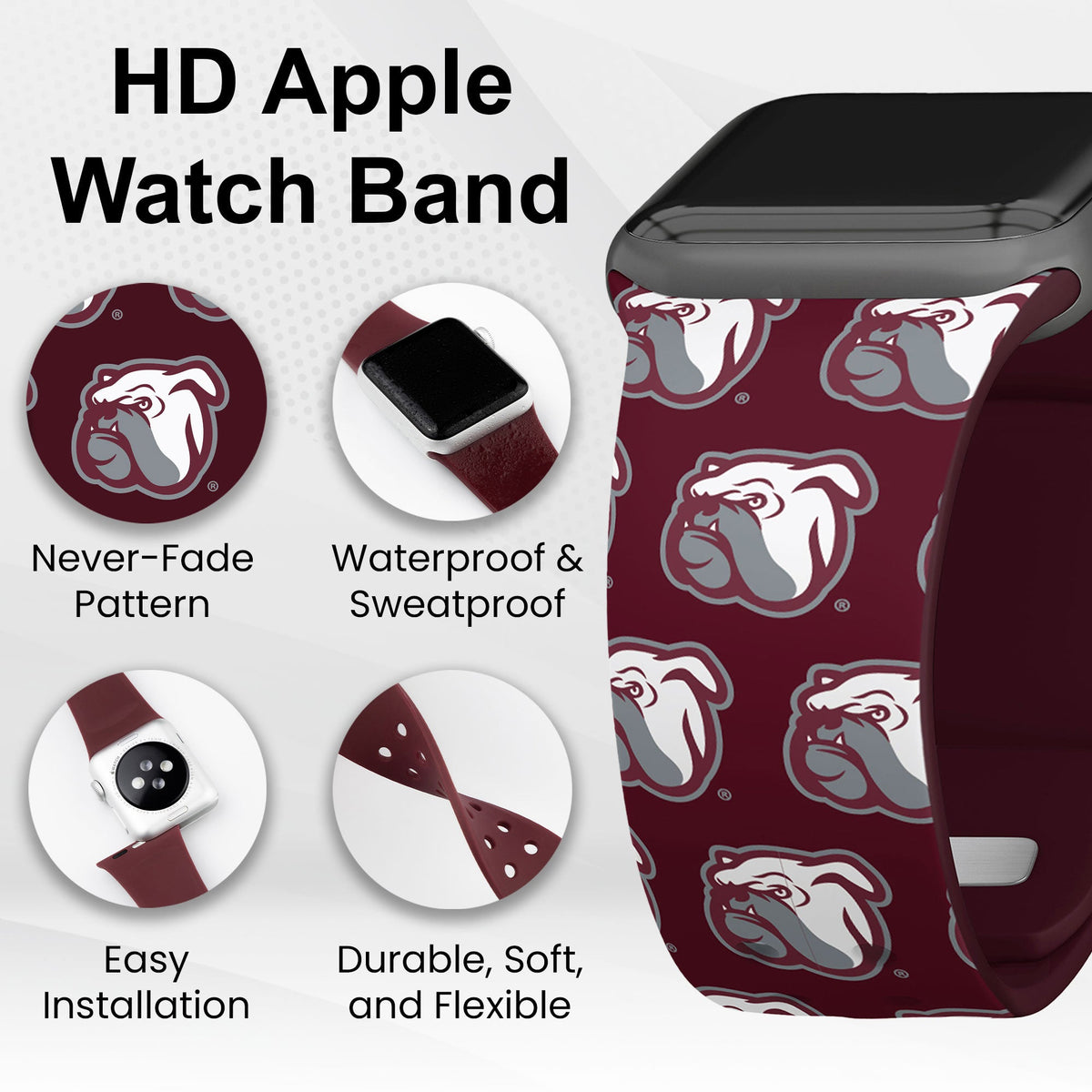 Mississippi State Bulldogs HD Apple Watch Band