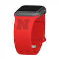 Nebraska Huskers Engraved Apple Watch Band - Arleathercraft Red / 38/40/41mm(42mm Series 10)