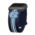 North Carolina Tar Heels HD Apple Watch Band - Arleathercraft Stripes / 38/40/41mm(42mm Series 10) / Short