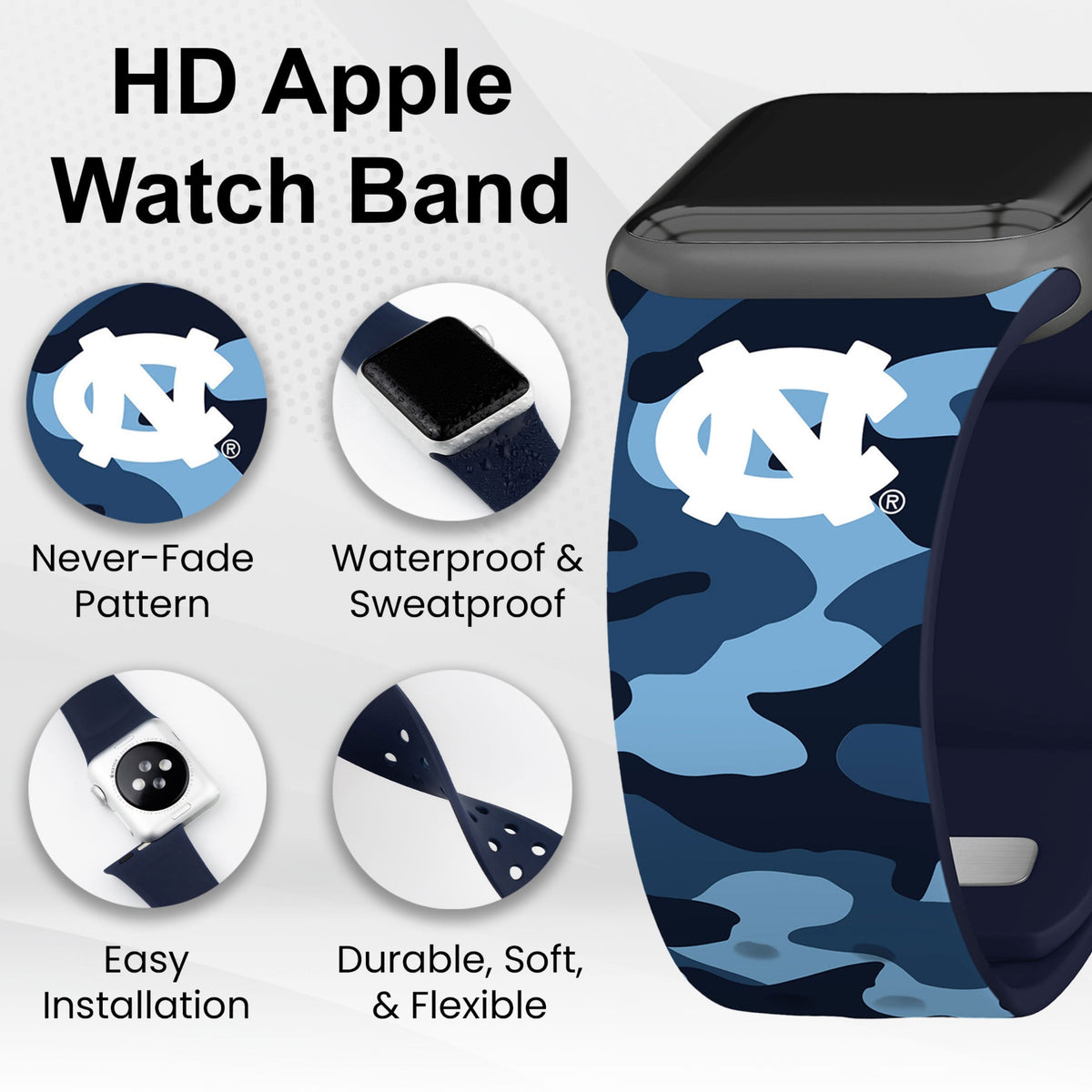 North Carolina Tar Heels HD Apple Watch Band