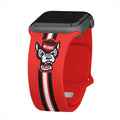 North Carolina State Wolf Pack HD Apple Watch Band - Arleathercraft Stripes / 38/40/41mm(42mm Series 10) / Short