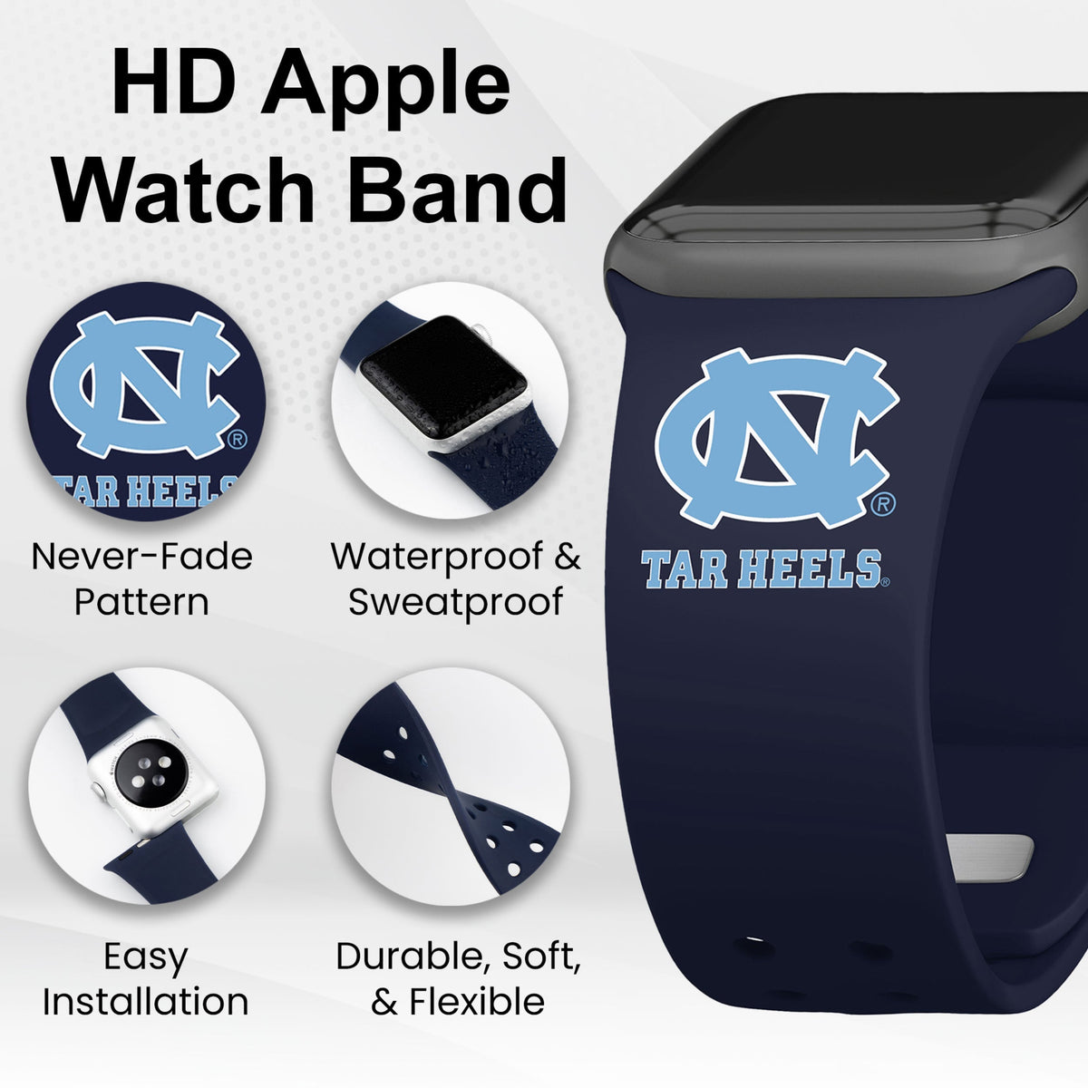 North Carolina Tar Heels HD Apple Watch Band