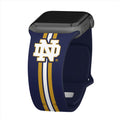 Notre Dame Fighting Irish HD Apple Watch Band - Arleathercraft Stripes / 38/40/41mm(42mm Series 10) / Short