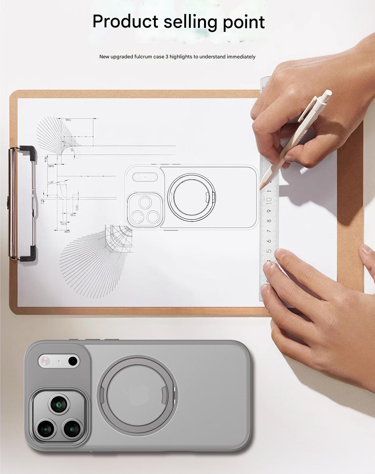 Suitable for Apple 14/15/16/17 Plus/Air/Pro/Max Magnetic Gear Holder Phone Case