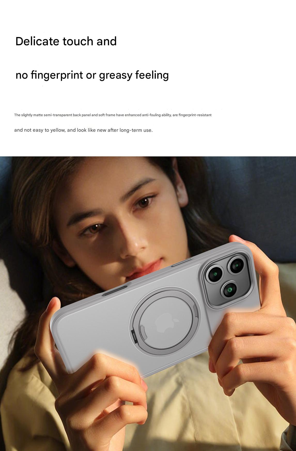 Suitable for Apple 14/15/16/17 Plus/Air/Pro/Max Magnetic Gear Holder Phone Case