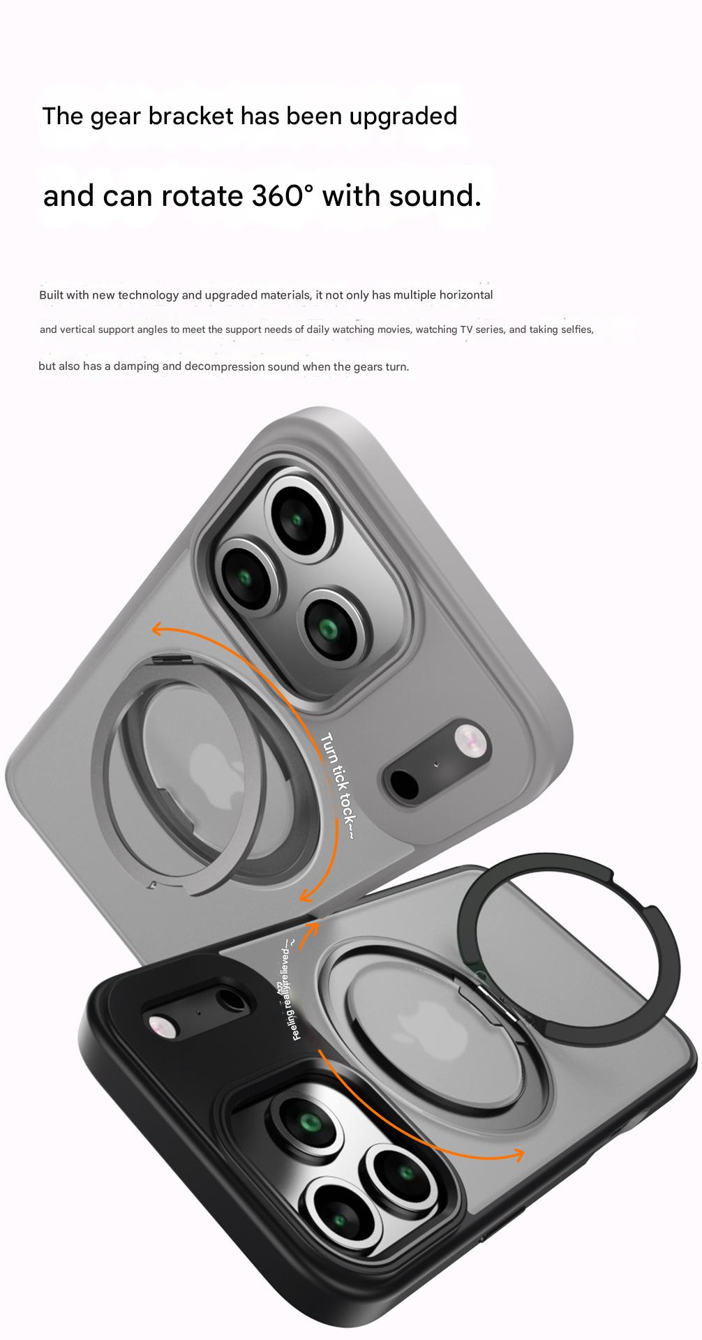 Suitable for Apple 14/15/16/17 Plus/Air/Pro/Max Magnetic Gear Holder Phone Case