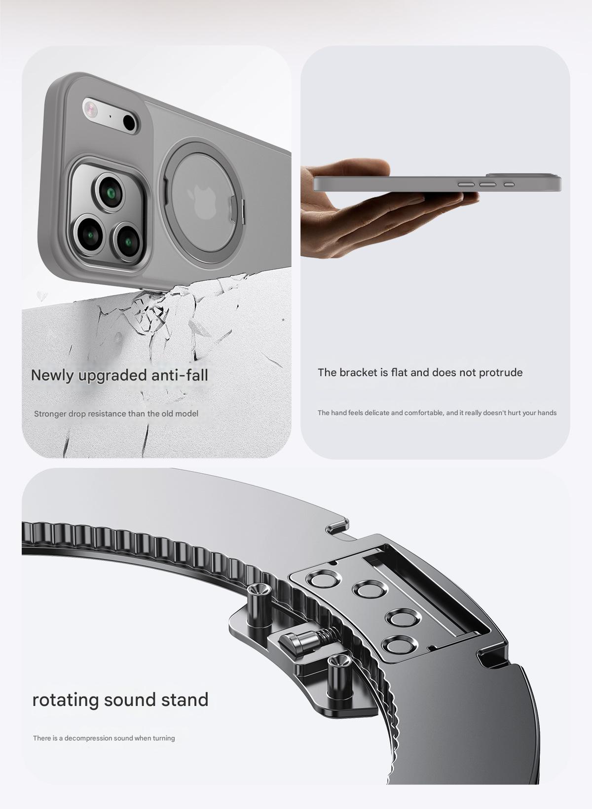 Suitable for Apple 14/15/16/17 Plus/Air/Pro/Max Magnetic Gear Holder Phone Case