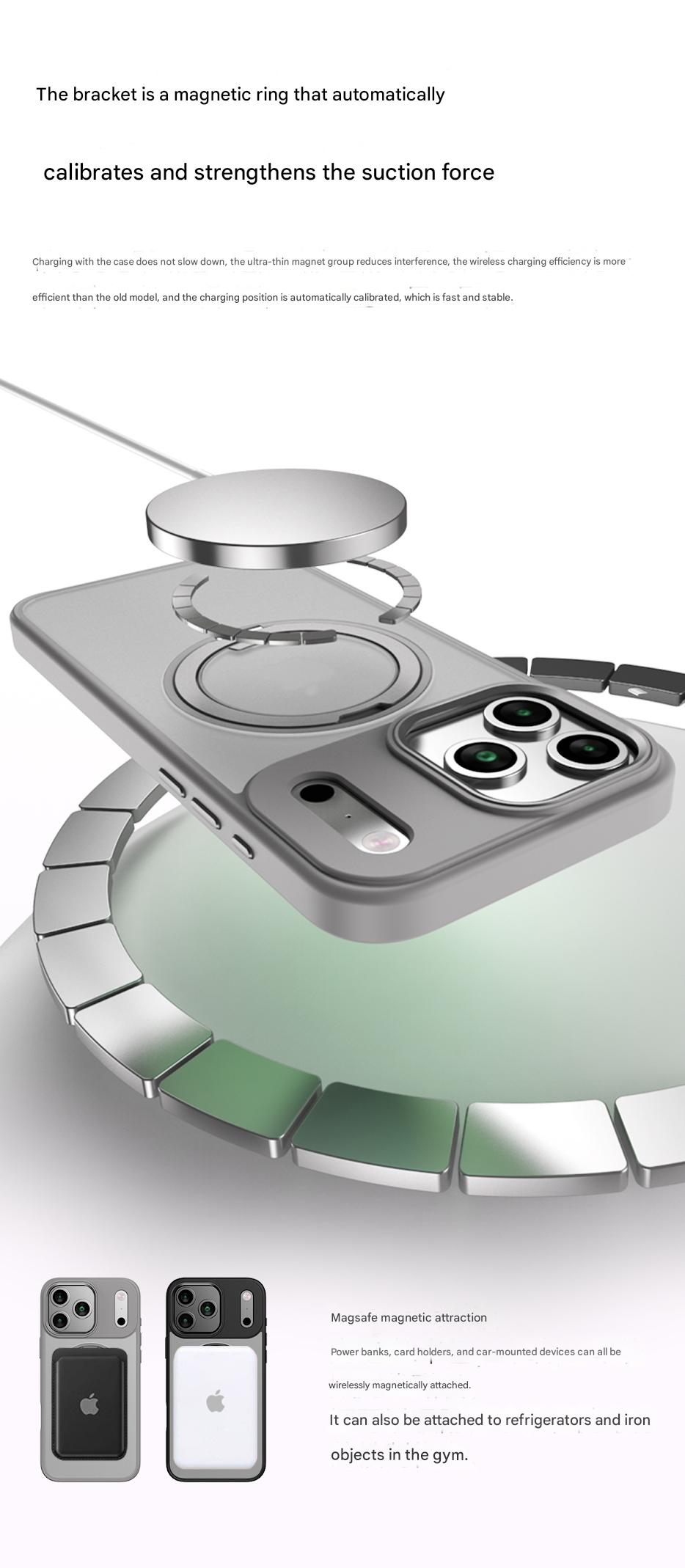Suitable for Apple 14/15/16/17 Plus/Air/Pro/Max Magnetic Gear Holder Phone Case