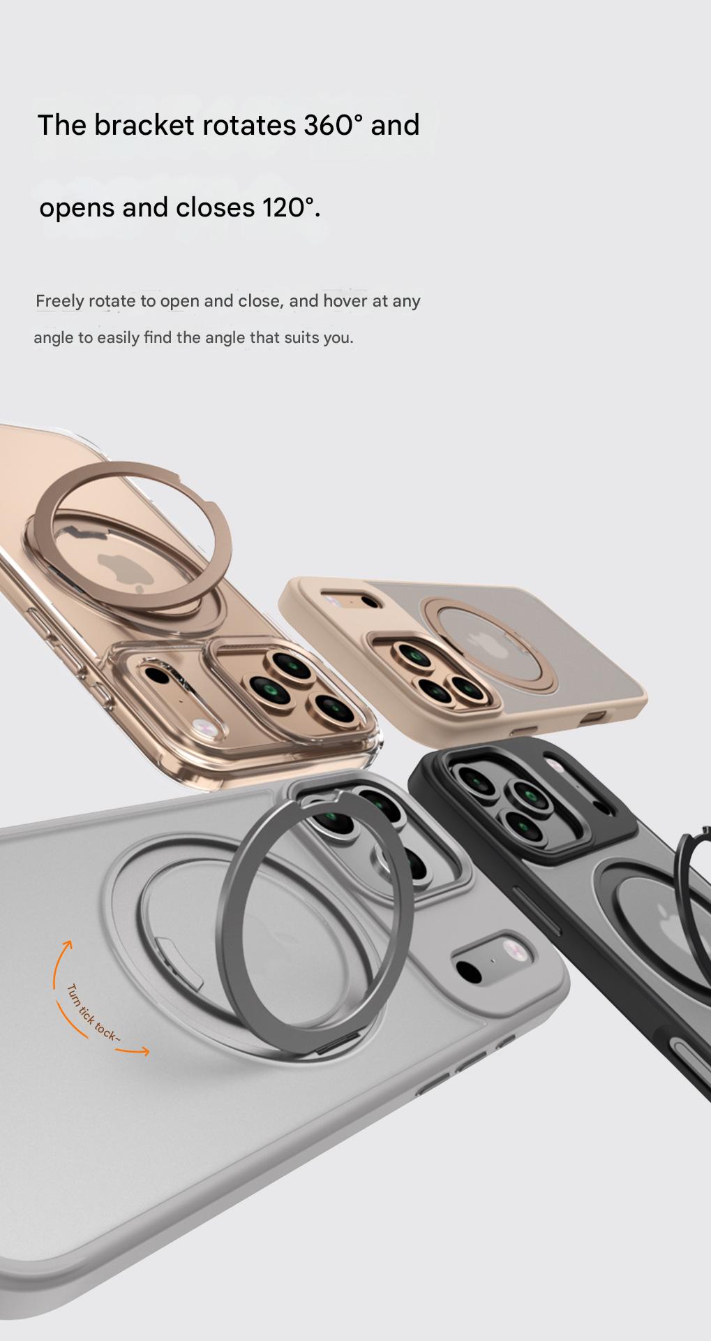 Suitable for Apple 14/15/16/17 Plus/Air/Pro/Max Magnetic Gear Holder Phone Case