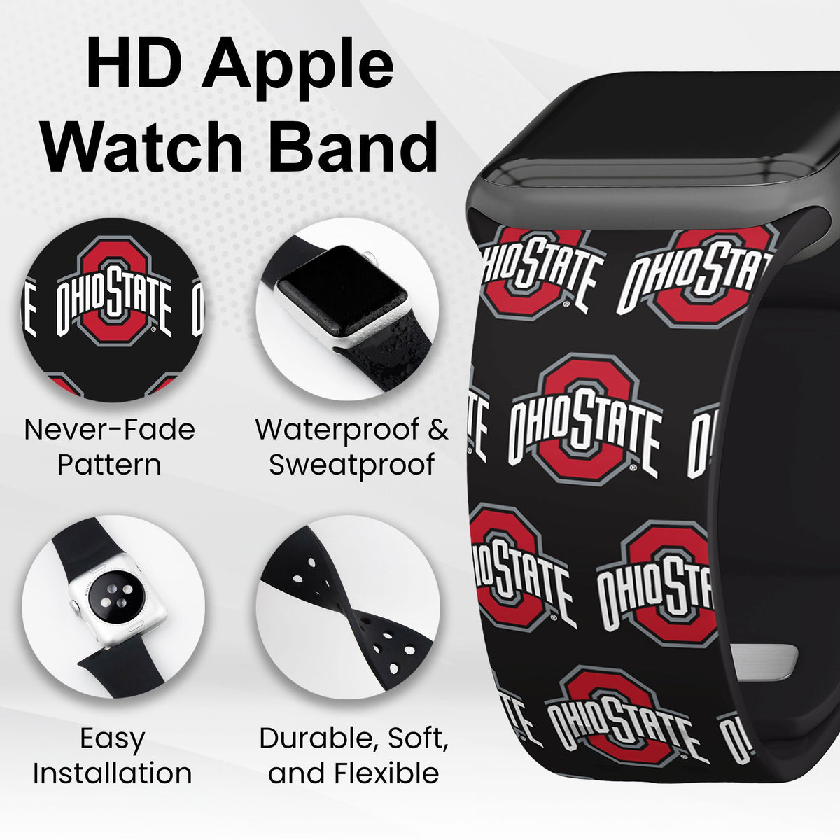 Ohio State Buckeyes HD Apple Watch Band