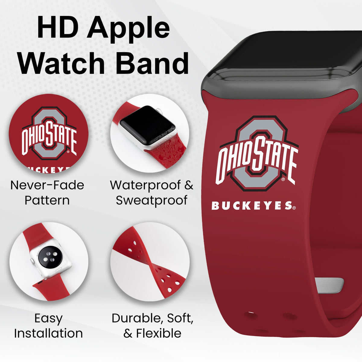 Ohio State Buckeyes HD Apple Watch Band