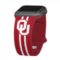 Oklahoma Sooners HD Apple Watch Band - Arleathercraft Stripes / 38/40/41mm(42mm Series 10) / Short