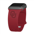 Oklahoma Sooners Engraved Apple Watch Band - Arleathercraft Crimson / 38/40/41mm(42mm Series 10)