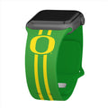 Oregon Ducks HD Apple Watch Band - Arleathercraft Stripes / 38/40/41mm(42mm Series 10) / Short