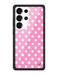 Polka Dot | Pink and White Samsung Galaxy Case - Arleathercraft Galaxy S25 Ultra