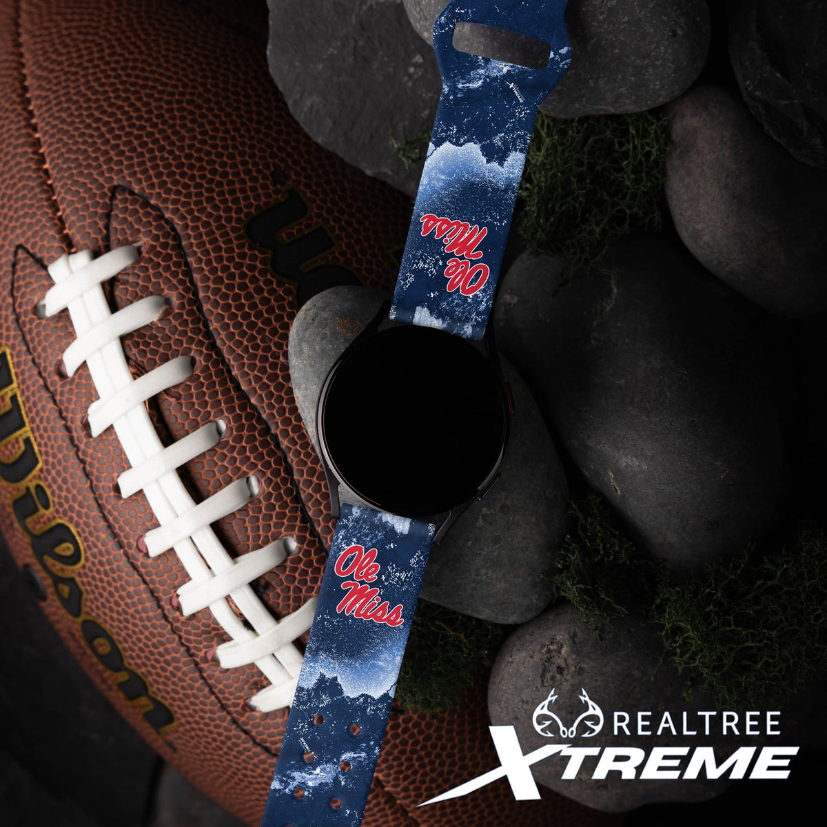 Mississippi Ole Miss Realtree HD  Watchband for Samsung, Garmin, Fossil, and More