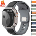 Sports Silicone Strap for Apple Watch Ultra 3 2 1 49mm 46mm 45mm 44mm 42mm Band Wristband for Iwatch Series 11 10 9 8 7 6 SE 5 4