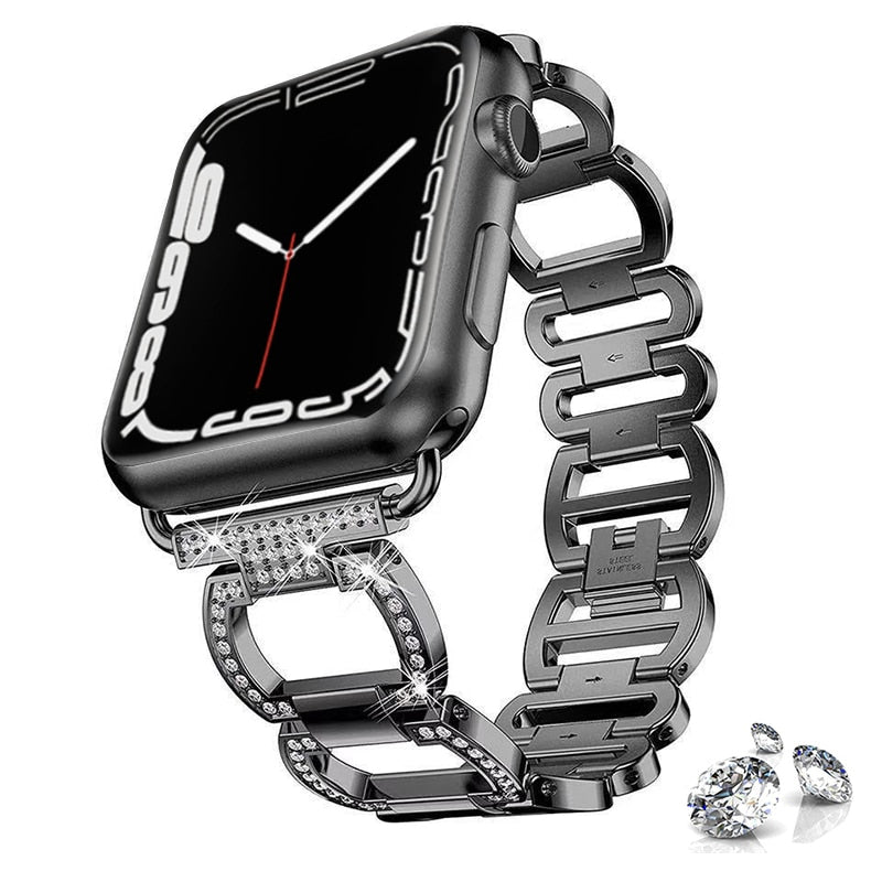 Strap For Apple watch Band / Luxury Metal Diamond steel Loop