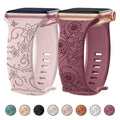 Floral Engraved Band for Apple Watch Strap Ultra 3 2 49mm 46mm 44mm 42mm 41mm 40 45mm Bracelet Iwatch Series 11 10 9 8 7 SE 6 5