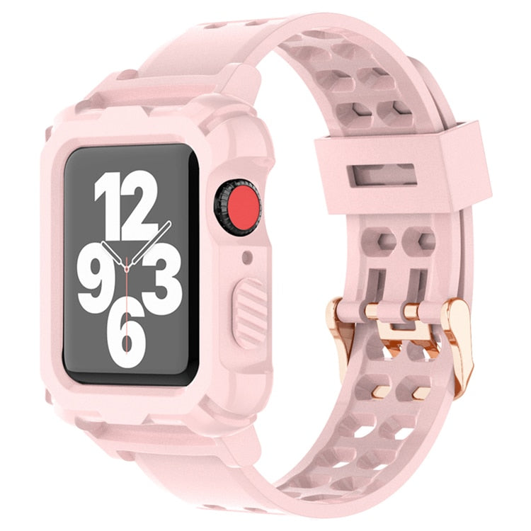 Silicone Strap +Case for Apple Watch Band/Strap