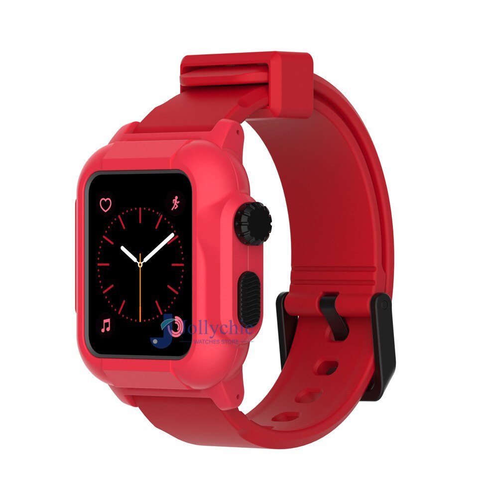 Silicone Band+Case For Apple Watch Strap