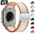 Nylon Strap with Metal Magnetic Buckle for Apple Watch Ultra 3/2/1 49mm – Series 11/10/9/8/7/6/SE 46/45/44/42mm