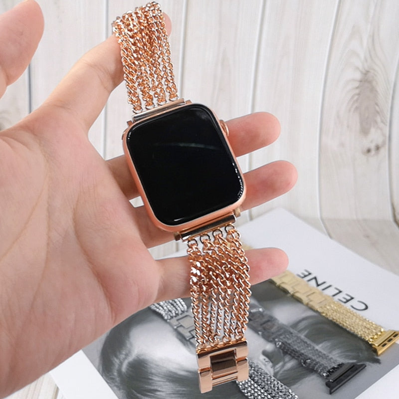 Metal Band for Apple Watch Chain Band+Case