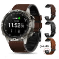 Garmin Leather Silicone QuickFit Band - Durable Stylish Strap