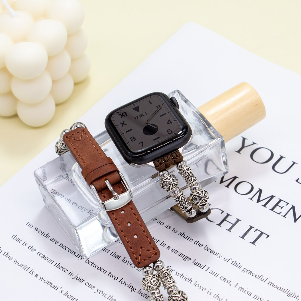 Leather Retro Apple Watch Band Series 10/9/8/7/6/5/4/ SE / Ultra 8 1/2