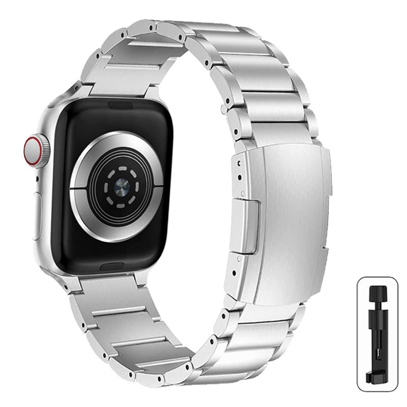 Titanium Metal Strap for Apple Watch Luxury Steel Bracelet