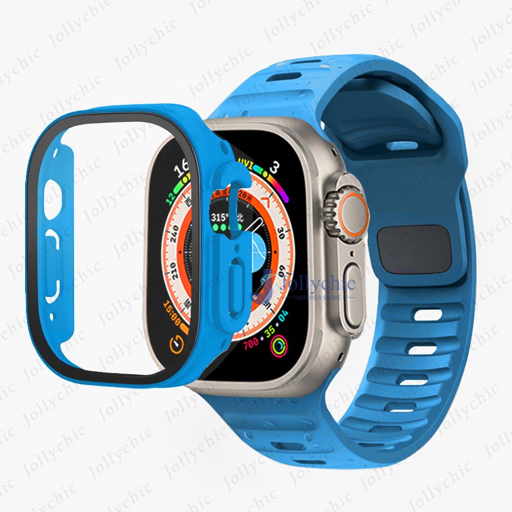 Silicone Sport Band+Case for Apple Watch Ultra Band Case Strap