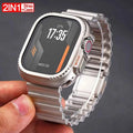 Case+Strap for Apple Watch Ultra 3 2 49mm 11 10 46mm 9 8 7 45mm Hard Protector Cover Metal Band for Iwatch Series 6 SE 5 4 44mm