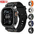 Silicone Strap+TPU Case for Apple Watch Band Ultra 3/2 49mm 11 10 46mm 44mm 45mm Protector Bracelet for IWatch Series 9 8 7 6 SE