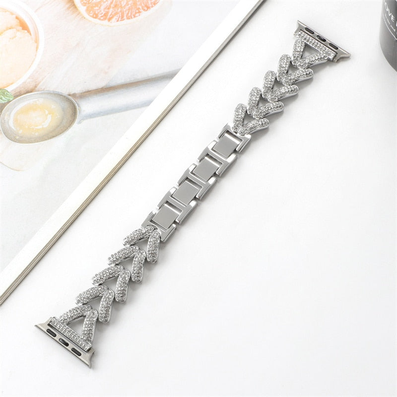 Apple Watch Steel Luxury Chain Strap+Case Bracelet