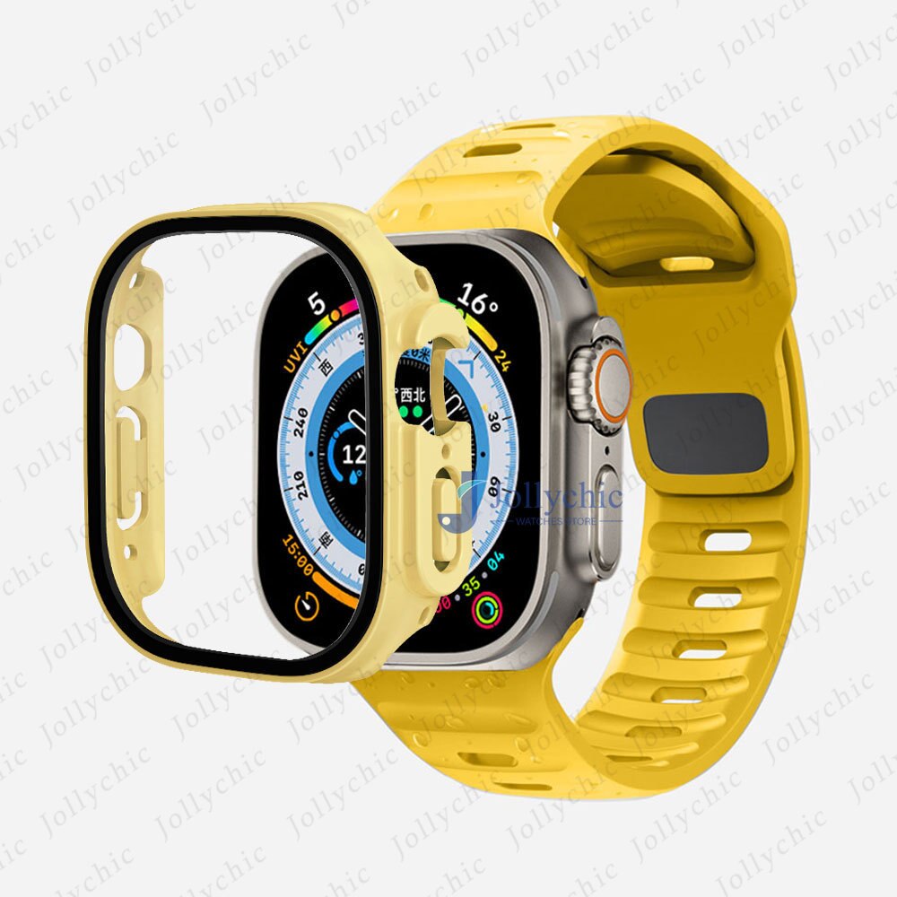 Bracelet de sport en silicone + étui pour bracelet Apple Watch Ultra Band